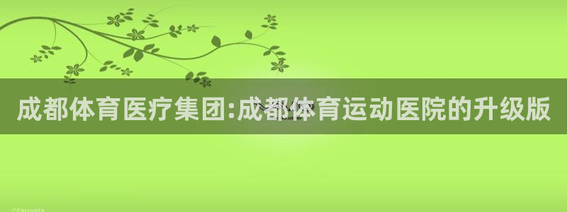 MK体育官方正版app娱乐是那个系列的台子：成都体育医疗集团